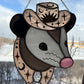 Pastel Celestial Cowboy Opossum Stained Glass