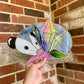 Blue Crystal Guardian Opossum Stained Glass Suncatcher