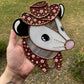 Ornate Floral Cowboy Opossum Stained Glass Opossum