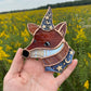 Purple Swirl Mini Wizard Fox Stained Glass Suncatcher