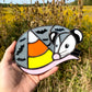 Candy Corn Opossum Stained Glass Suncatcher