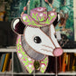 Green Tulip Stained Glass Opossum