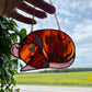 Brown Tulip Rat Stained Glass Ornament