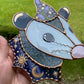 Lavender Wizard Opossum Stained Glass Suncatcher
