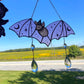 Dusty Purple Wizard Bat Stained Glass Suncatcher