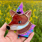 Iridescent Mini Wizard Fox Stained Glass Suncatcher