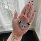 Light Pink Star Opossum Stained Glass Charm