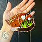 White Tulip Fox Mini Stained Glass Suncatcher