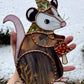 Mushroom Wizard Opossum Stained Glass Suncatcher