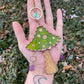 Green Mushroom Stained Glass Suncatcher