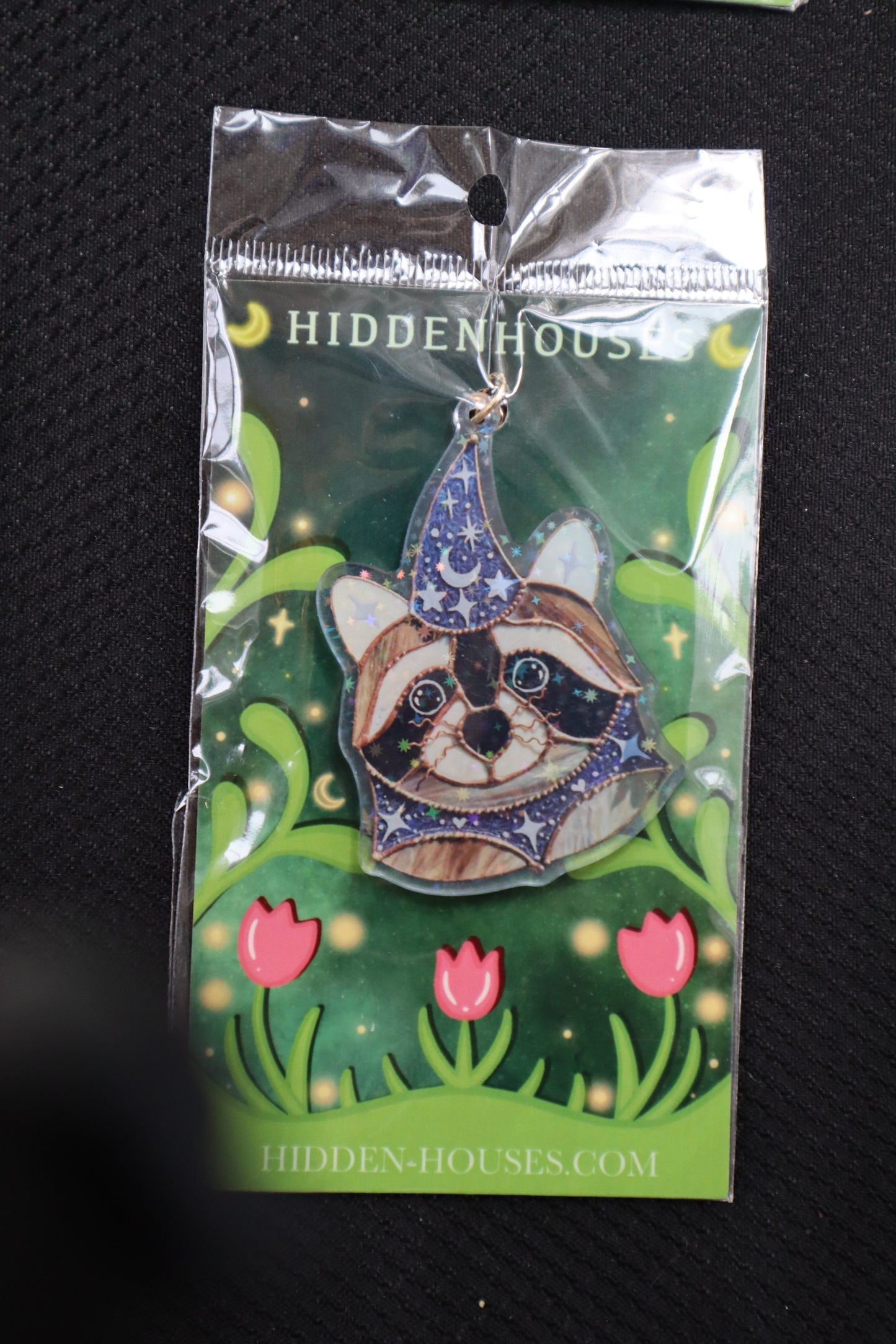 Wizard Raccoon Holographic Acrylic Bag Charm