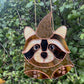 Golden Wizard Raccoon Stained Glass Suncatcher