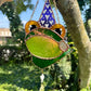 Lovely Wizard Frog Stained Glass Suncatcher