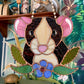 Flower Rat Stained Glass Suncatcher