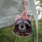 Pink Wizard Raccoon Holographic Acrylic Bag Charm
