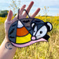 Candy Corn Opossum Stained Glass Suncatcher