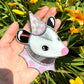 Irridescent Wizard Opossum Stained Glass Ornament