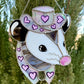 Iridescent Heart Cowboy Opossum Stained Glass