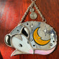 Sleepy Silver Moon Opossum Stained Glass Mini