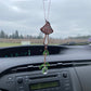 Pink Mushroom Stained Glass Car Charm