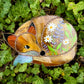 Large Wildflower Fox Stained Glass Suncatcher
