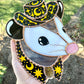 Celestial Cowboy Opossum Stained Glass Suncatcher