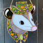 Garden Cowboy Opossum Stained Glass Suncatcher