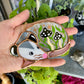Black Mushroom Opossum Stained Glass Ornament