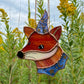 Purple Swirl Mini Wizard Fox Stained Glass Suncatcher