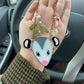 Forest Frenzy Opossum Stained Glass Car Charm