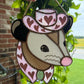 Pink Pony Opossum Stained Glass Suncatcher