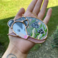 Black Mushroom Opossum Stained Glass Ornament
