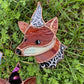 Spiderweb Mini Wizard Fox Stained Glass Suncatcher