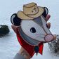 Cowboy Opossum Stained Glass Suncatcher