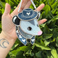 Mini Blue Jean Cowboy Opossum Stained Glass Ornament