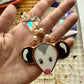 Pearl and Jewel Opossum Stained Glass Charm