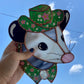 Midsummer Cowboy Opossum Stained Glass Suncatcher