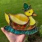 Blue Raspberry Duck Stained Glass Suncatcher
