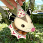 Irridescent Wizard Opossum Stained Glass Ornament