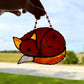 Fire Fox Mini Stained Glass Suncatcher