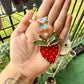 Strawberry Stained Glass Car Charm