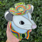 Pride Frog Cowboy Opossum Stained Glass Suncatcher