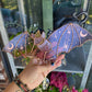 Dusty Purple Wizard Bat Stained Glass Suncatcher