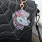 Pink Pony Opossum Holographic Acrylic Bag Charm