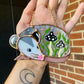 Black Mushroom Opossum Stained Glass Ornament
