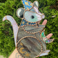 Winter Wizard Opossum Stained Glass Suncatcher