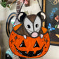 Trick-or-Treat Opossum Stained Glass Suncatcher