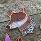 Spiderweb Mini Wizard Fox Stained Glass Suncatcher