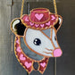 Mini Pink Pony Opossum Stained Glass Ornament