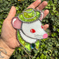 Mini Green Cowboy Mouse Stained Glass Suncatcher
